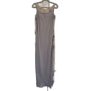 Vintage Y2K Tahari/Elie Tahari100% Silk Lavender Slip Dress Sheer ChiffonOverlay